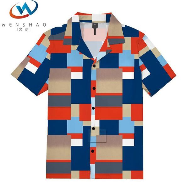 

19ss milano франкенштейн зеленая рубашка лето пляж мужчины женщины тенниска вскользь street отдыха киви outwear куртка vsj01, White;black