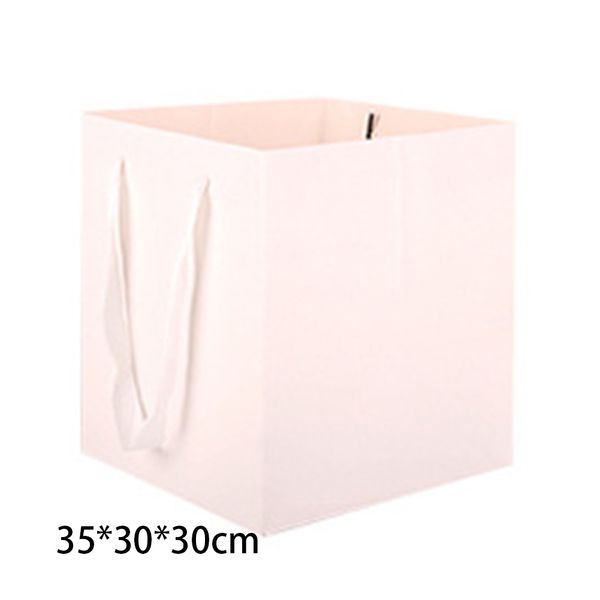 

6pcs multifunctional birthday gift waterproof paper bag flowers candy bread square bottom with ribbon handles shopping packing