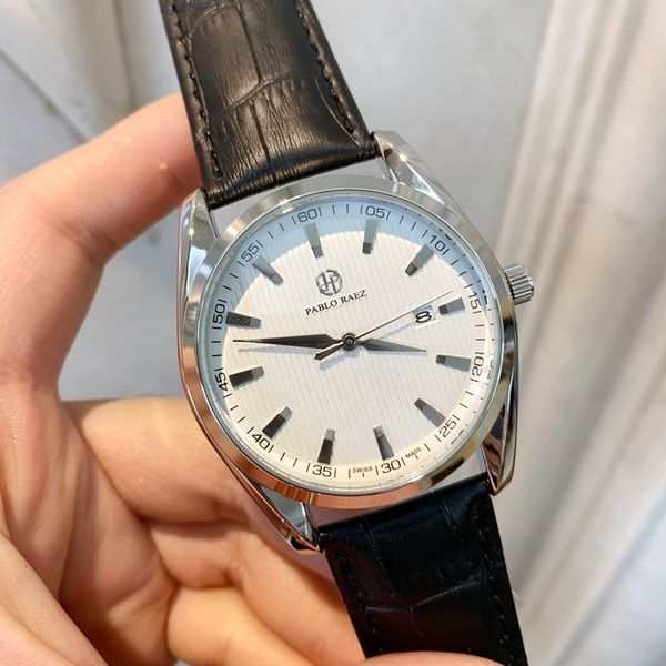 

whosale price new fashion man watch black leather retail watches high-grade watch male luxury wristwatch design nice clock nice, Slivery;brown