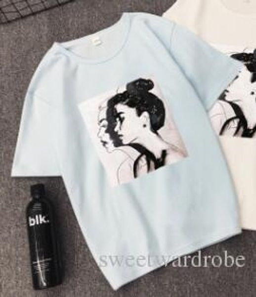 

2019 новая футболка женские летние девушки печати с коротким рукавом o шеи хлопок спандекс женщин top тонкий мягкий 3xl, White