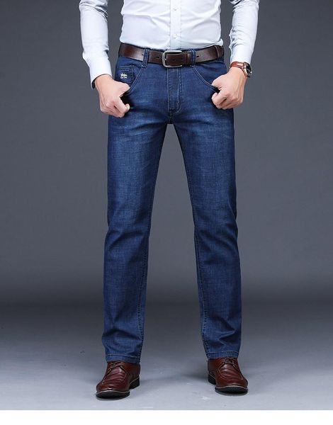 

мужские дизайнерские джинсы простые брюки синий новый весенний повседневный тонкий срез стрейч хип-хоп улица высокое качество мода широкие б, Blue