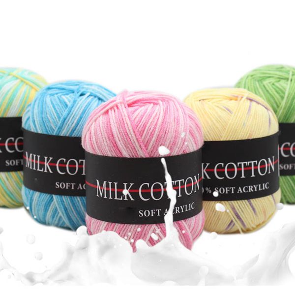 

10pcs three strands dyeing gradient cotton thread cotton crochet hand-made knitting thread js23, Black;white