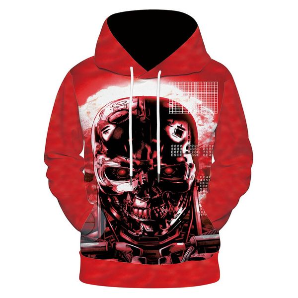 

ostrich men's hoodie autumn spring fashion 3d red cool mechanical print loose hoodie comfortable hoodies sweatshirts men, Black