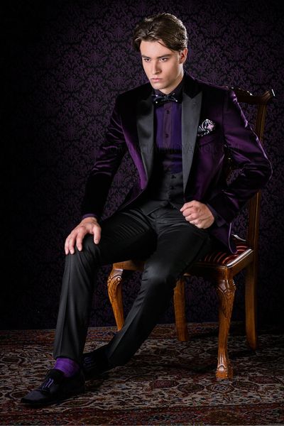 

новый нагрудного вельвет groomsmen one button groom tuxedos 3 шт мужских костюмов свадебный / prom best man blazer (куртка + брюки + жилет, Black;gray