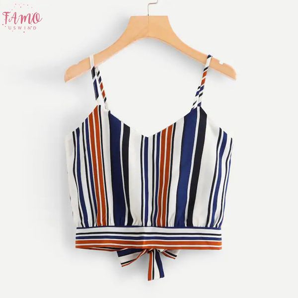 

женская lady самостоятельной tie назад нашивки crop top бретели tank tops блуза ремень bow knot обрезанные tank tops женский camisola, White