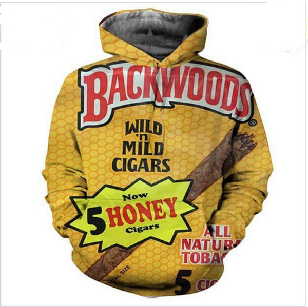 

new fashion sweatshirt men / women 3d hoodies print backwoods slim stylish hooded hoodies lms028, Black
