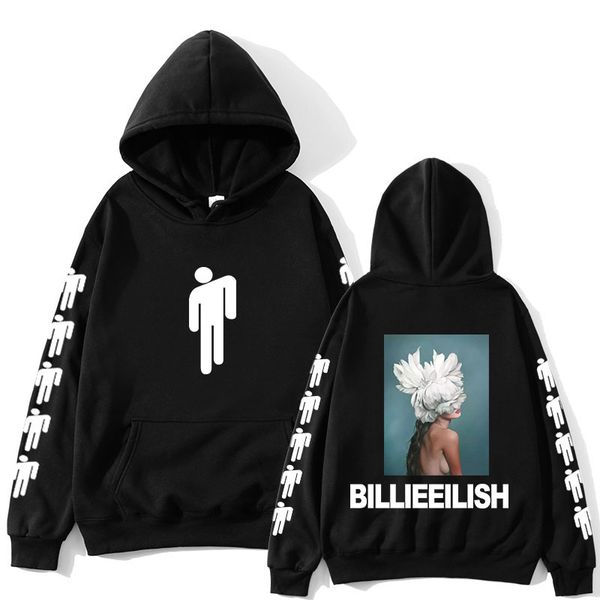 

2020 brand men's new billie eilish hoodie cotton couple sweatshirt men and women simple warm sweatshirt hooded clothing, Black