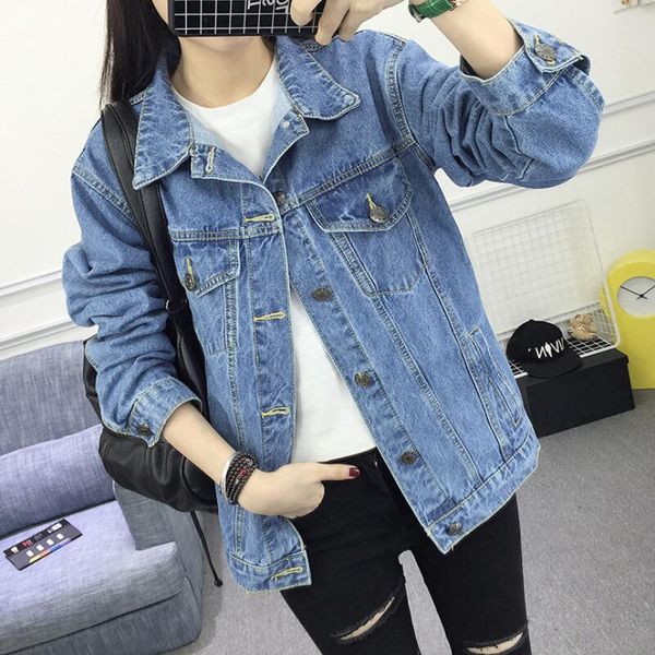 

autumn winter women hole denim jacket new 2019 harajuku boyfriend wind jean jacket for womenlong sleeve female coat, Black;brown