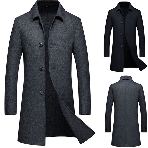 

men jacket coat new fashion trench coat new autumn brand casual silm fit overcoat jacket male chaqueta hombre, Black