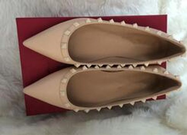 

rock studed women pointed toe rivet dress shoes summer boat shoes woman loafers women ballet flats shoe wedding party office plus size 35-43, Black