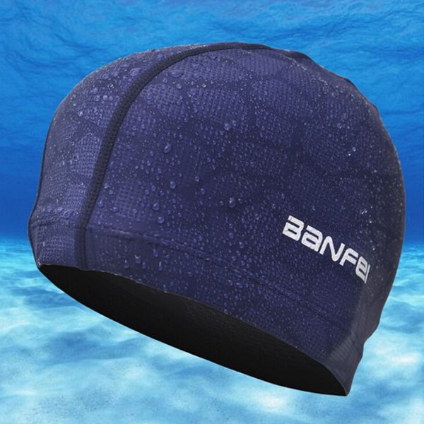 

women men waterproof swimming caps quick drying elastic hat headwear sportswear accessories