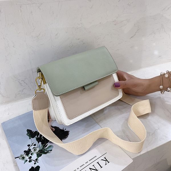 

контраст цвета кожи crossbody сумки для женщин 2020 путешествие сумки мода простой плеча сумку дамы cross body bag