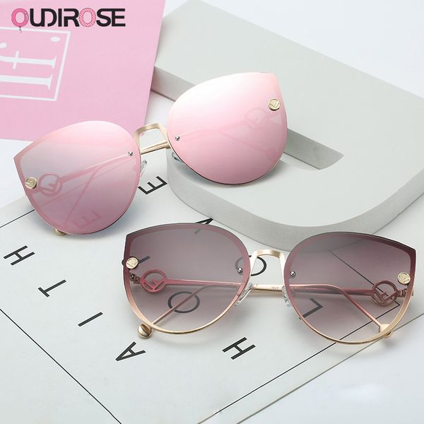 

2019 art fashion big cat's eye sunglasses men&women metal sun glasses summer shade glasses okulary eyewear lunette soleil femme, White;black