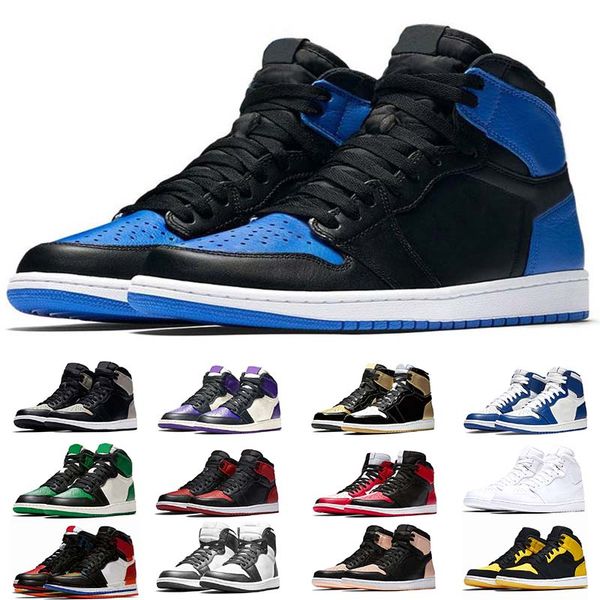 

1 1s jumpman men women basketball shoes black toe with black mark storm blue with air retro jordanblue triple white sneakers