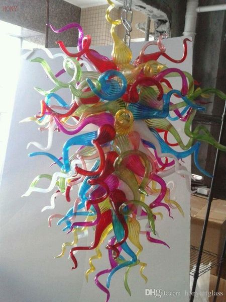 

Free Shipping AC Led Bulbs 110v/240v Excellent Modern Art Lamp Murano Glass Chandelier Multi Colored