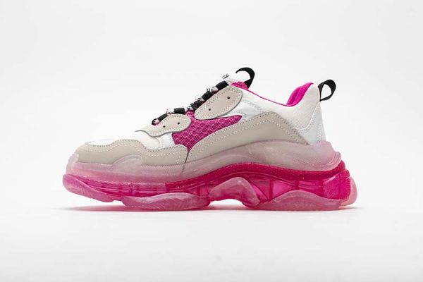 

new 2019 dad shoes paris 17fw triple-s sneakers men/women light grey pink running shoes cushion shoes