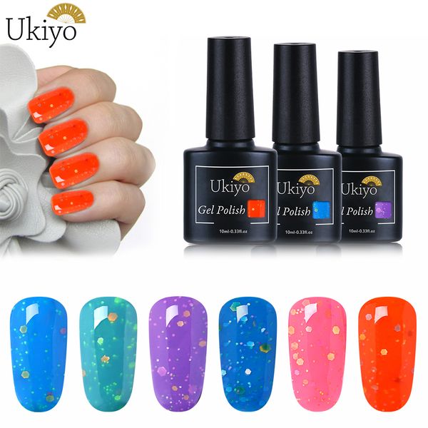 

ukiyo 10ml cheese gel nail polish soak off uv led nail art gel polish semi permanent candy color gel varnish base gelpolish, Red;pink