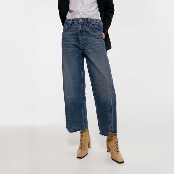 

new fashion plus size women high waist boyfriend jeans for women mom jeans dropshipping 2019 cotton blue denim wide leg pants