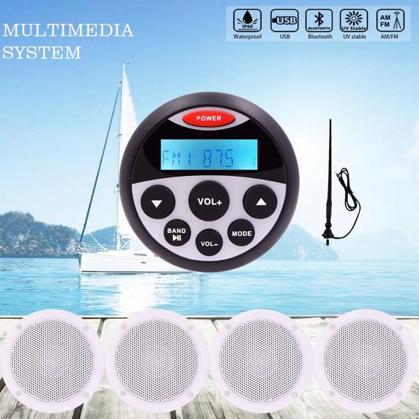 

guzare marine boat radio waterproof audio stereo bluetooth motorcycles car mp3 player&marine speakers&antenna
