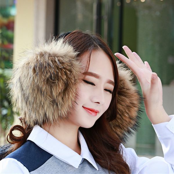 

2018 fashion trend winter full leather natural fur ear muffs thermal girl women's earmuffs package, Blue;gray