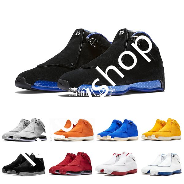 

j018ha men outdoor shoes 18 18s toro red suede yellow orange blue royal cool grey og cdp trainer athletic sport sneakers