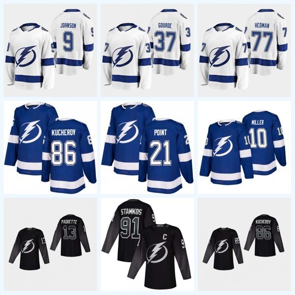 

Nikita Kucherov Tampa Bay Lightning 2019 Third Jersey Andrei Vasilevskiy Stamkos Brayden Point Tyler Johnson Ryan McDonagh Paquette