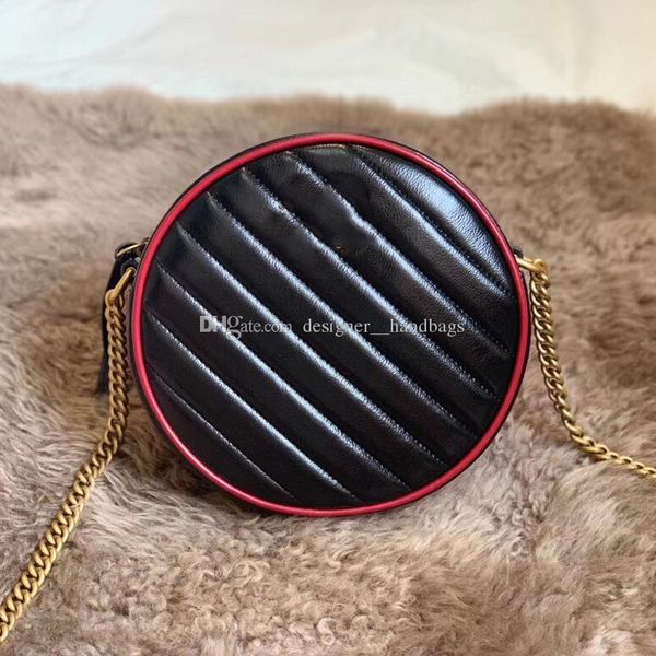 

designer luxury crossbody single shoulder bags plain chains bags diamonds letter two-tone circular women bag genuine leather