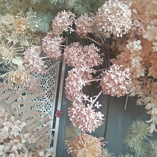 

1pcs artificial hydrangea flower 3 forks simulation flowers hydrangea bridal bouquet wedding supplies festival party decoration