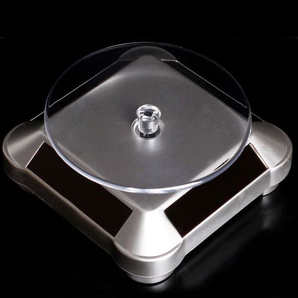 

solar showcase 360 automatic rotating turntable jewelry organizer necklace bracelet watch phone display stand b99, Pink;blue