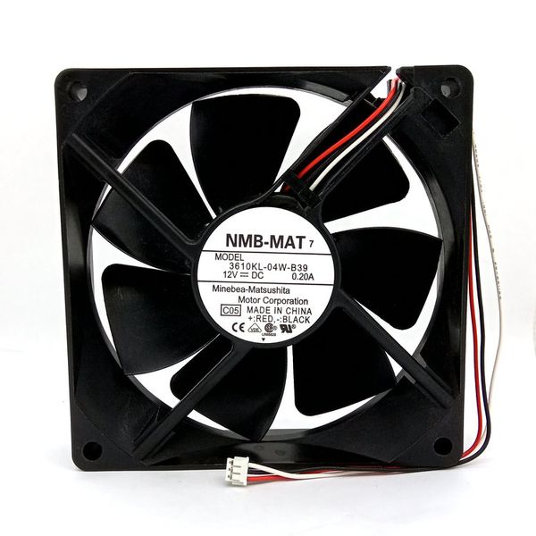 Novo Original NMB 3610KL-04W-B39 C05 DC12V 0.20A 90*90*25MM 9cm 3 linhas Sinal de alarme Ventilador de refrigeração