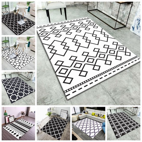 

Nordic Geometric Printed Carpets Rugs Modern Coffee Table Bedroom Living Room Non-Slip Tapete Modern Home Decoration Floor Mats