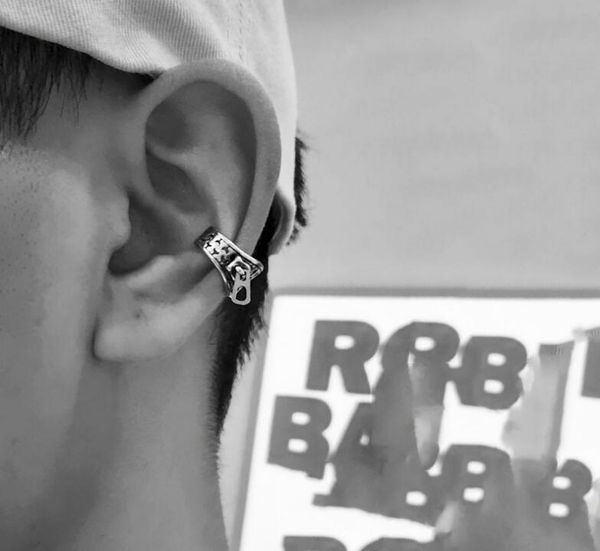 

couple ear clip retro zipper earring men's ear clip accessories, Golden;silver