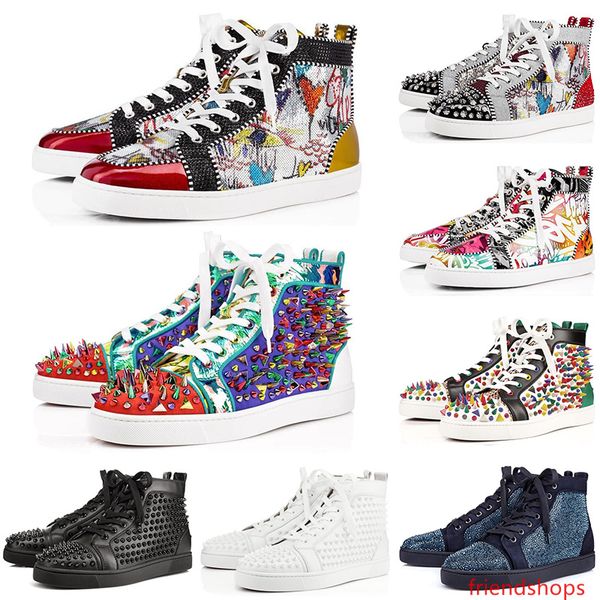 

fashion s luxury designer studded spikes flats casual shoes men women party lovers genuine leather sports sneakers des chaussures
