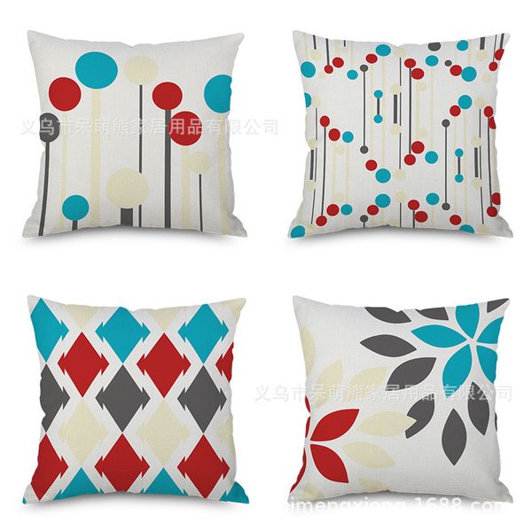 

new flax geometry northern europe hold the wind pillow case concise automobile sofa back cushion cushion fashion imitate mabaozhen factory