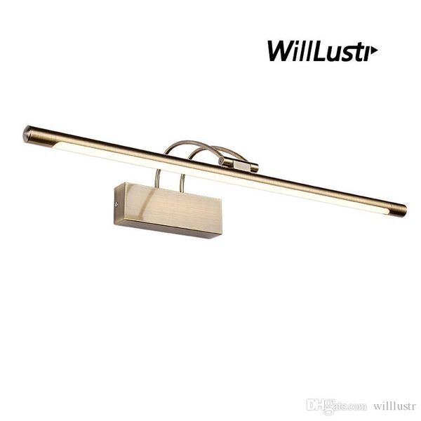 

modern led wall lamp acrylic mirror light l bathroom cloakroom dressing room copper nickel color rotatable head metal sconce