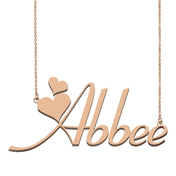 

abbee name necklace pendant for women girls birthday gift custom children friends jewelry with 18k gold plated stainless steel, Silver