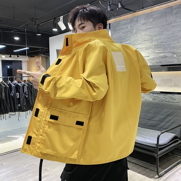 

мужские дизайнерские тенденции осень студент свободного покроя оснастки куртка прилив, Black;brown