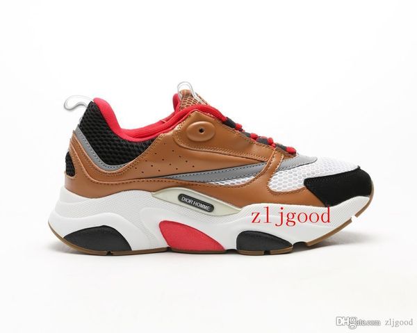 

new b22 homme sneaker women men color matching leather stitching mesh lace-up sneakers casual shoes