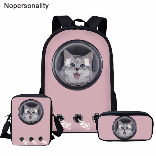 

nopersonality school bag pink kawaii astronaut pet cat school backpack for girls book bag children schoolbag mochila escolar