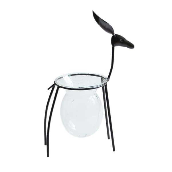 

wrought iron deer culture flower glass container floral transparent flower pot bottle