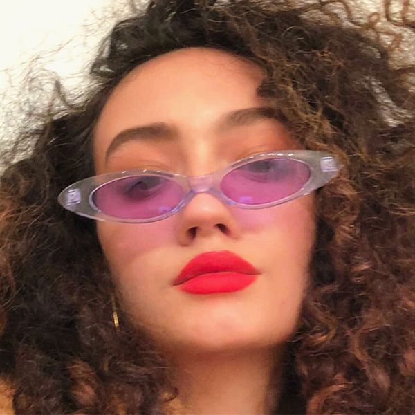 

2019 cat eye sun glasses for women female ladies retro eyewear shades uv400 brand small triangle metal frame sunglass girls lady, White;black