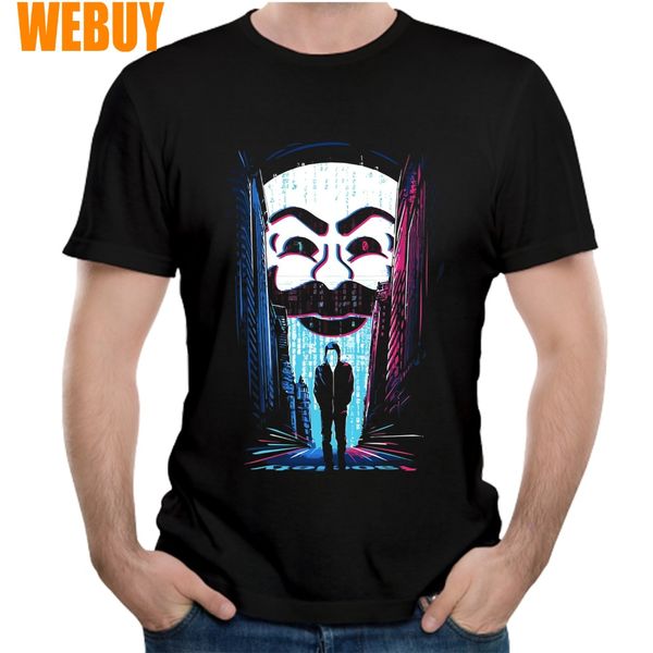 

retro design mr.robot t shirt for men organnic cotton round neck homme tee shirt new arrival popular, White;black