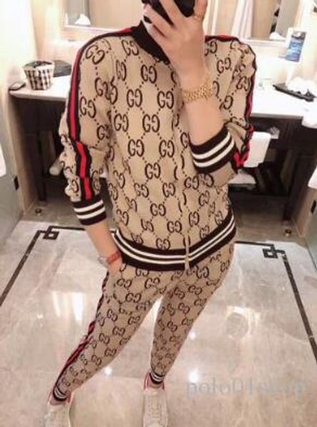 

18SS цвет матч Emboidery письма спортивный костюм женщины наряд с длинным рукавом пулов