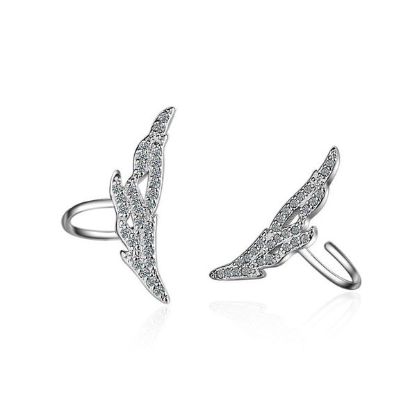 

fine jewelry fashion 925 sterling silver clip for women zircon butterfly rose gold earless earrings elegant temperament, Golden