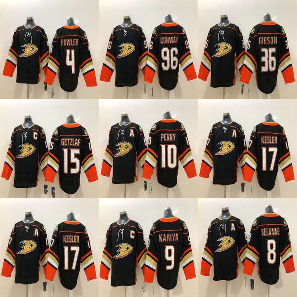 

anaheim ducks jerseys mens 15 ryan getzlaf jersey 36 john gibson 17 ryan kesler 9 paul kariya teemu selanne ice hockey jerseys stitched, Black;red