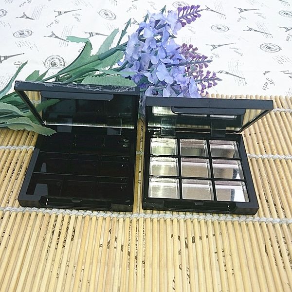 

refillable cosmetic container 9 colors black lipstick palette container with mirror empty cosmetic eyeshadow palette packaging