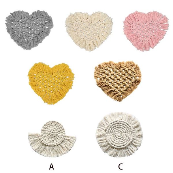 

cushion/decorative pillow boho handwoven tassel heat resistant braided macrame placemat table mat