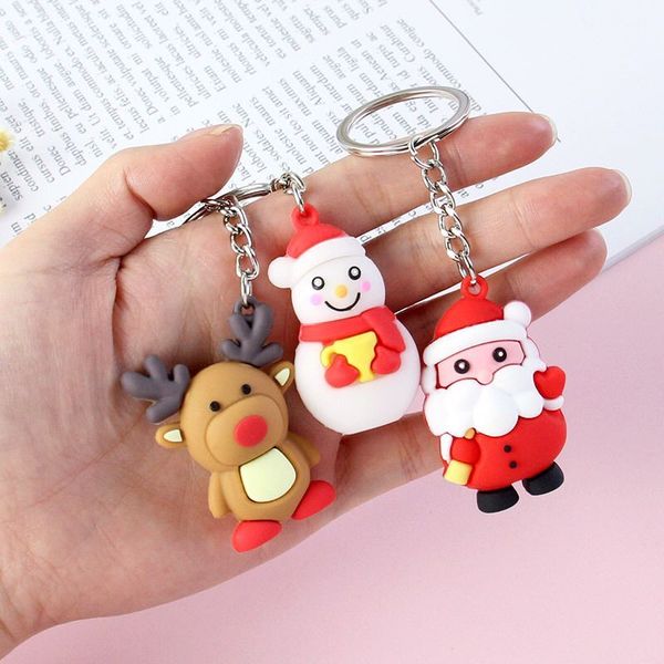 

merry christmas ornaments christmas tree decorations 2019 noel santa claus snowman elk keychain pendants party decor, Silver