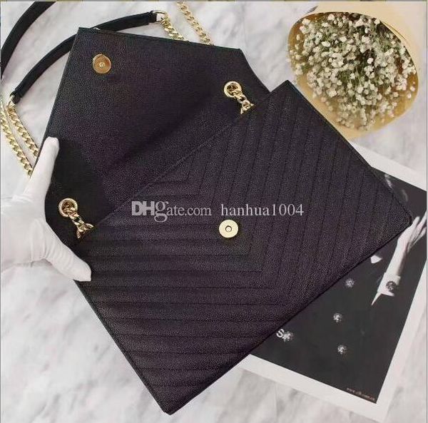 

2018 fashion genuine leather women handbag brand style caviar leather gold chain shoulder bag 26588