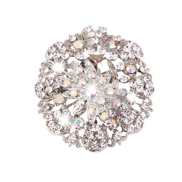 

ab crystal rhinestone flower bridal wedding party brooch, Gray